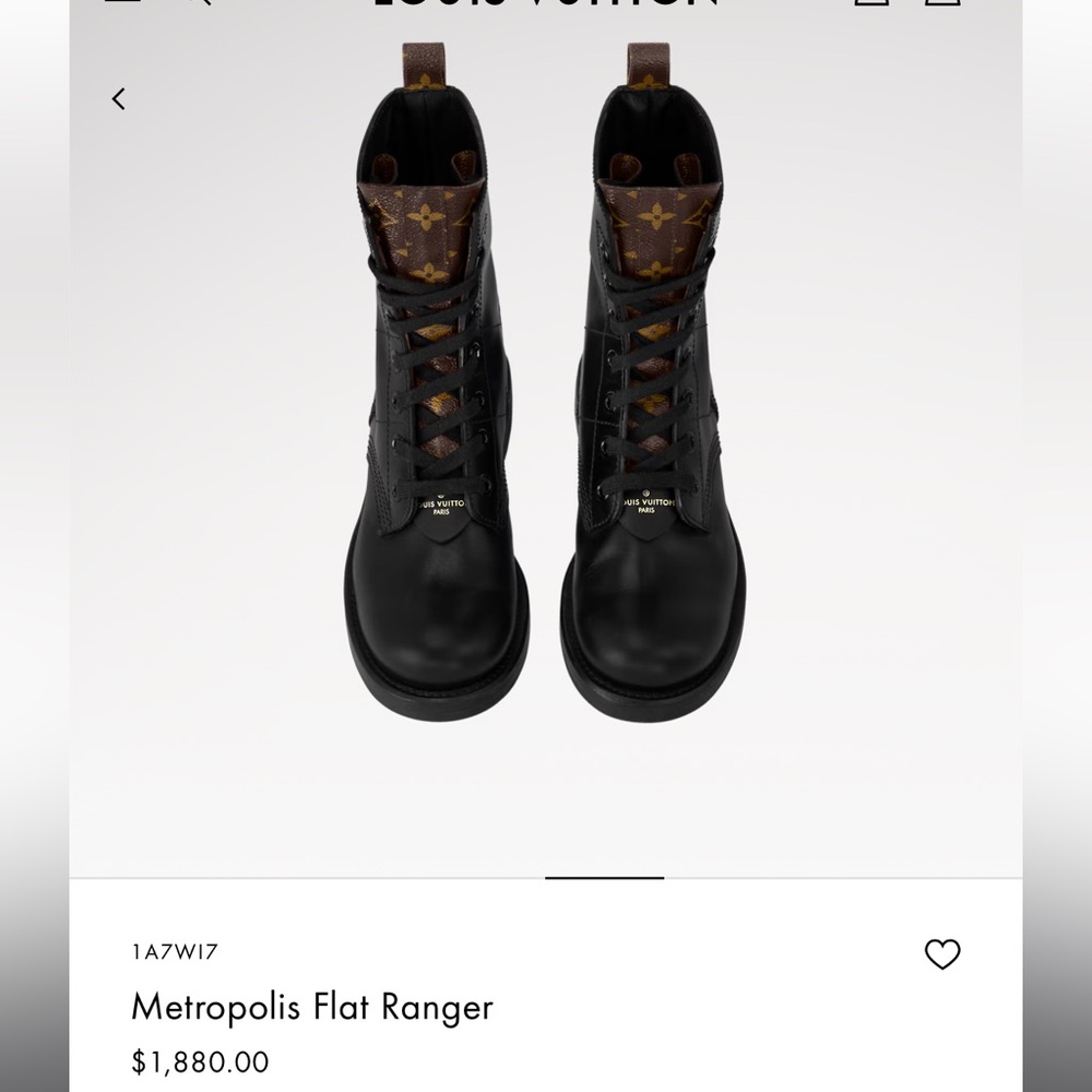 Authentic Louis Vuitton Metropolis Flat Ranger boots. Size 6.5 / 36.5